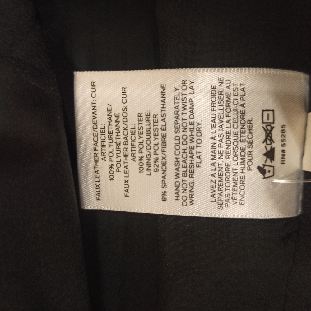 NEW EXPRESS BLACK FAUX LEATHER ONE BUTTON BLAZER JACKET SZ XL - Picture 11 of 16